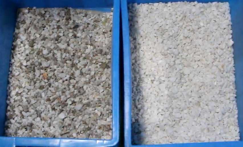 600 مللي متر حزام معدني نحاسي Alu Mineral Glass Color Sorter Wifi Remote Control طبقة واحدة