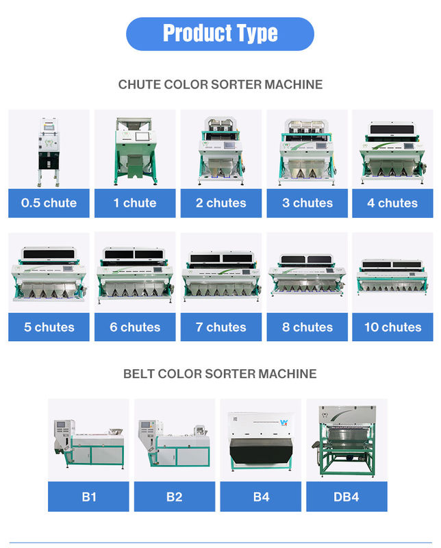 WENYAO Led Light Wheat Color Sorter منفصل الحبوب ذو استهلاك طاقة منخفضة
