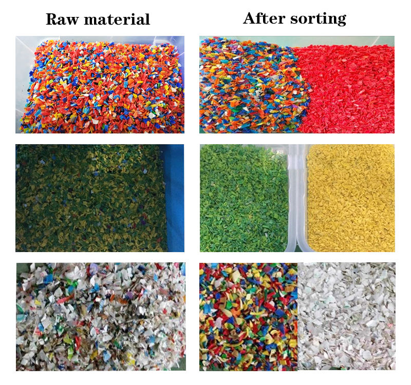 إعادة تدوير البلاستيك الحيوانات الأليفة PVC PP PS رقائق حبيبات فارز اللون مع WIFI عن بعد