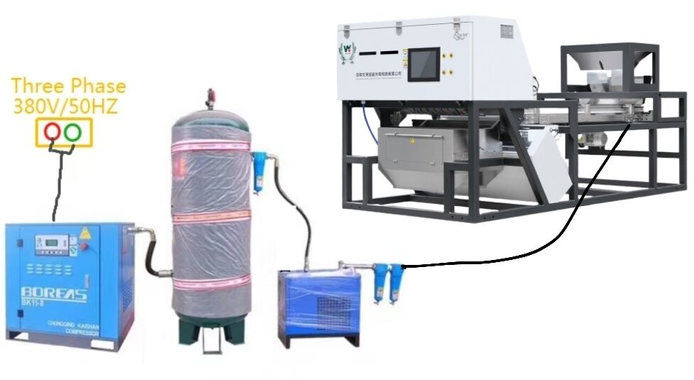 آلة تصنيف الألوان الذكية الثقيلة Wenyao مع كاميرا RGB CCD لفرز الثوم الفلفل والفلفل والفلفل والفلفل والفلفل والفلفل والفلفل والفلفل