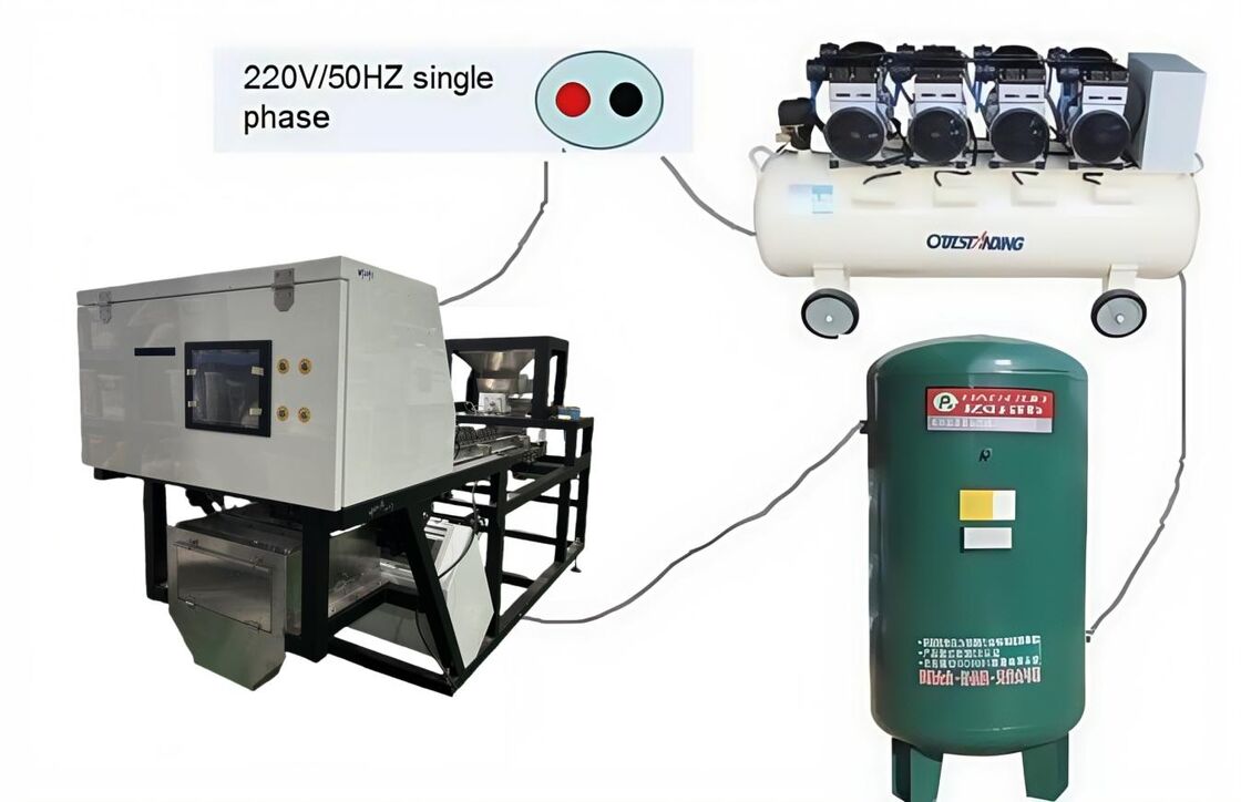 آلة فرز المكسرات الأوتوماتيكية وينياو مع مستشعر TOSHIBA CCD، وقادوس من الفولاذ المقاوم للصدأ 304 بدرجة الغذاء، والتحكم عن بعد عبر الواي فاي لفرز المكسرات بكفاءة عالية