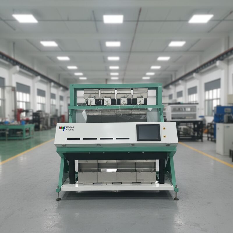 آلة فرز الألوان البصرية الذكية WENYAO ذات 4 مجاري، دقة عالية، وسعة 2-4 طن/ساعة لفرز الأرز والقمح