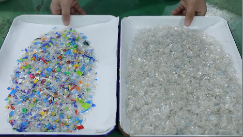 عالية الدقة 10 المزالق 4.5-16 T / h PE PVC PP HDPE PET البلاستيك رقائق آلة فارز اللون
