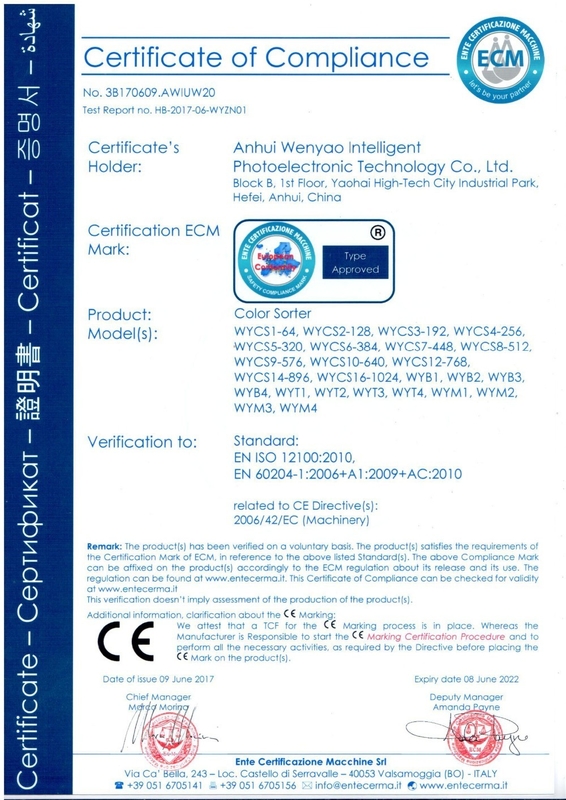 رقائق البلاستيك المختلطة المعاد تدويرها متعددة الوظائف آلة الفرز بالألوان ISO9001 الموافقة