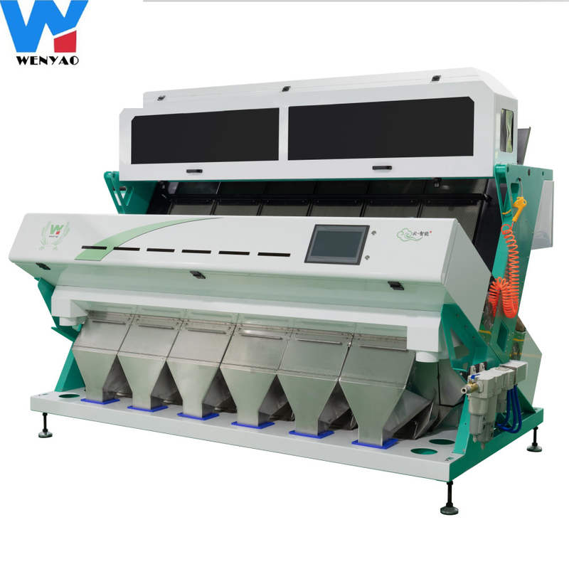WENYAO 6 مزالق 384 قناة CCD بصرية عالية السعة آلة فرز ألوان الدخن