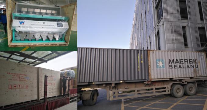 10 آلة تصنيف الألوان من الزجاج الأبيض الزرقاء البنية للصناعة مع جهاز تحكم عن بعد WiFi 21