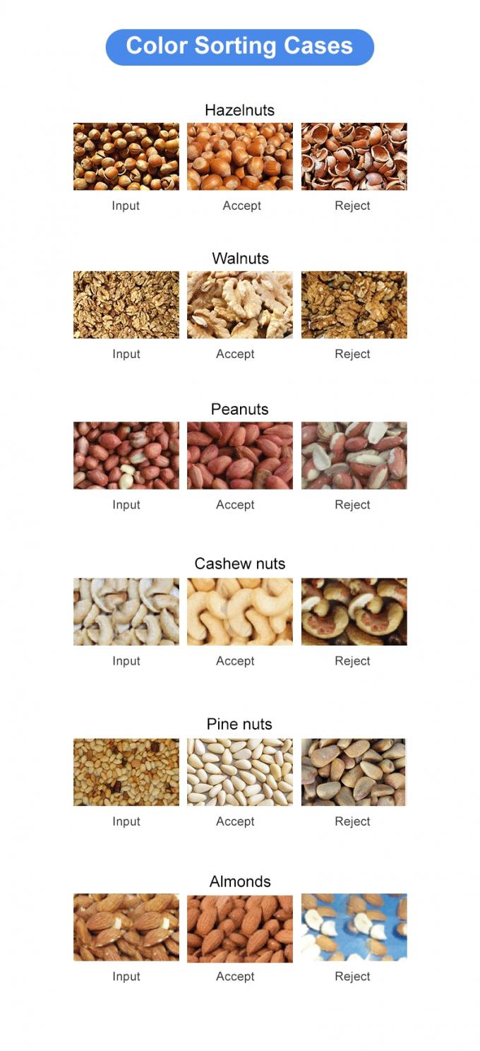 آلة تصنيف لون جوز الكاشيو ذكي 6 شوت مع مستشعر Toshiba CCD وكاميرا RGB 2